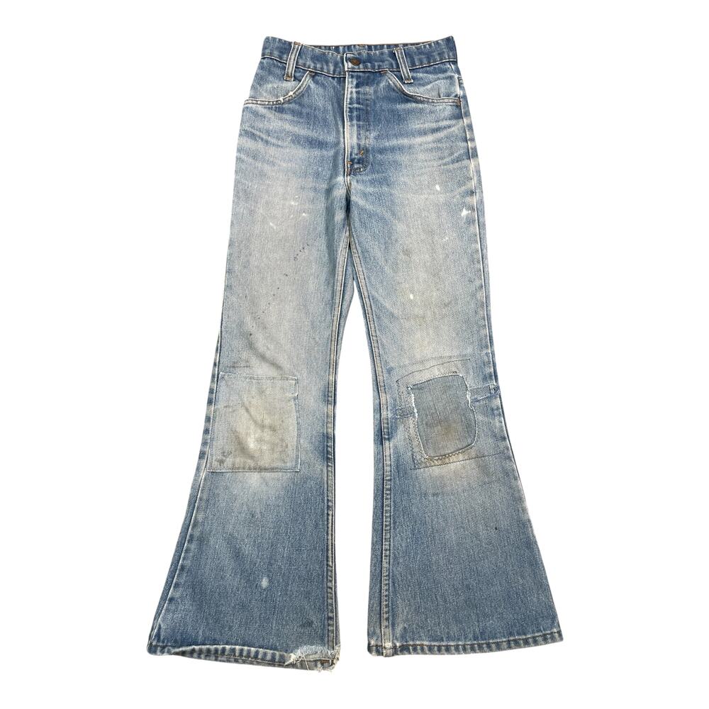 Vintage 70s Levi's Orange Tab Patched Bellbottom Jeans